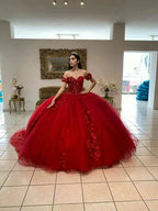 Robe de Quinceañera en Tulle Rouge la Plus Belle et Luxueuse, Robe Douce Quinze Ans, Robe de Bal Rouge Y1209