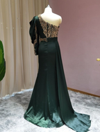 Vestidos de fiesta verde oscuro | Vestidos de noche largos con mangas