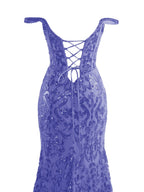 Purple Sheath Sequins Long Prom Dress with Slit