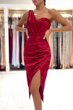 Rote Abendkleider kurz | Schlichtes Cocktailkleid