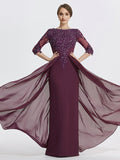 A-Line/Princess Jewel Neck Floor-Length Mother of the Bride Dresses