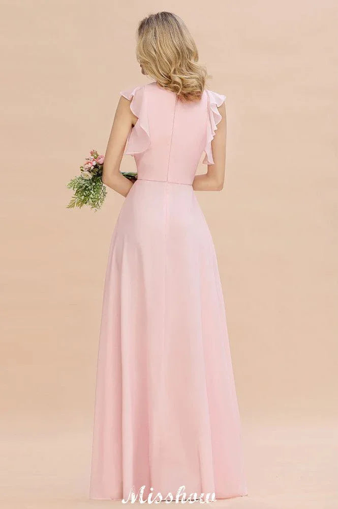 Romantic Sleeveless aline Bridesmaid Dress Garden Floor Length Simple Wedding Dress
