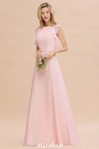 Romantic Sleeveless aline Bridesmaid Dress Garden Floor Length Simple Wedding Dress