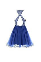 Royal Bule Tulle Homecoming Dresses Short Prom Gowns