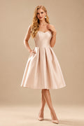 Rutipo As Picture A-Line Sweetheart Sleeveless Knee-Length Satin Wedding Dresses