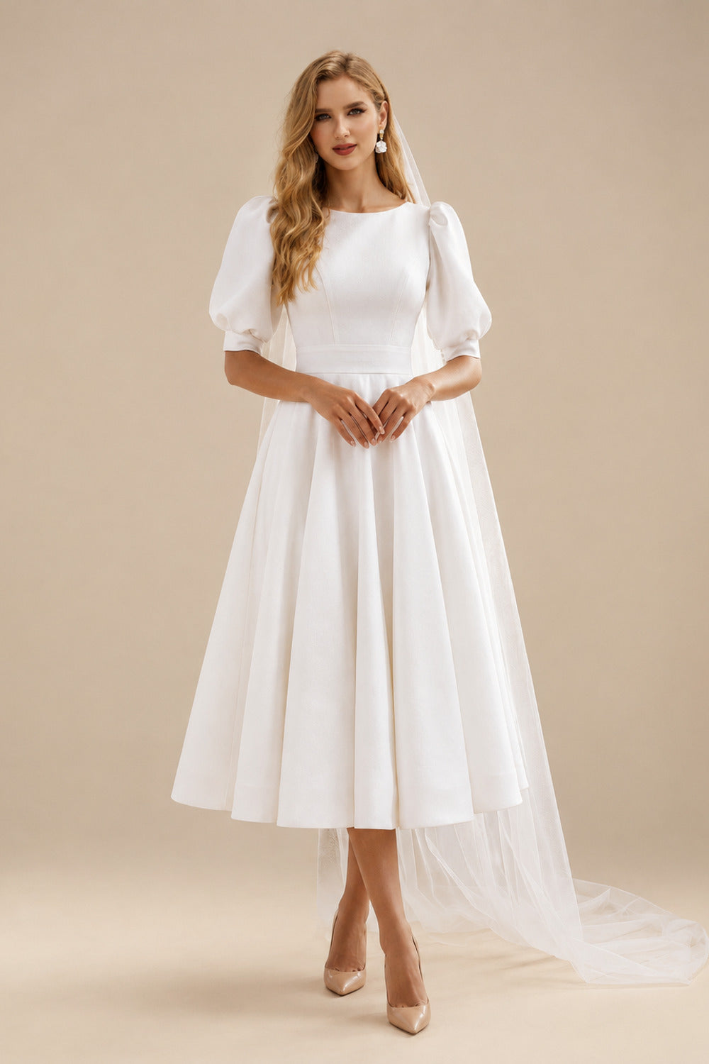 Rutipo Ivory Short Chic Wedding Dresses With Satin Back Hole