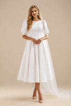 Rutipo Ivory Short Chic Wedding Dresses With Satin Back Hole