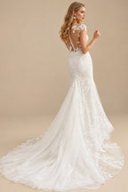 Rutipo Ivory Luxury Elegant Lace Tulle Wedding Dresses