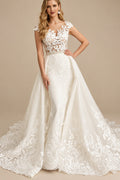 Rutipo Ivory Luxury Elegant Lace Tulle Wedding Dresses