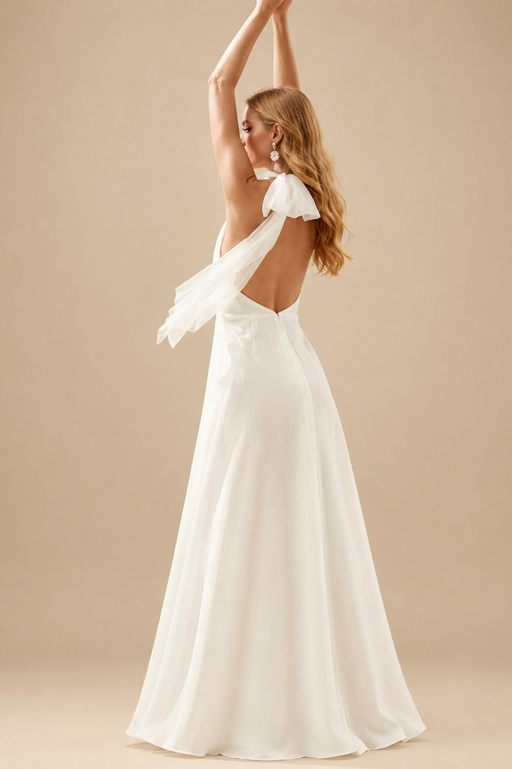 Rutipo Ivory A-Line Halter Sleeveless Short/Mini Tulle Wedding Dresses