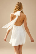 Rutipo Ivory A-Line Halter Sleeveless Short/Mini Tulle Wedding Dresses