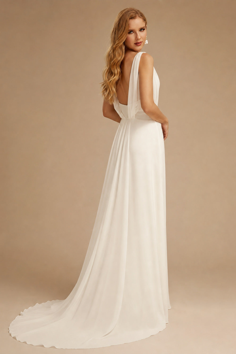 Rutipo Ivory Exquisite Ruched One-Shoulder Illusion Corset Wedding Dresses With 3D Floral
