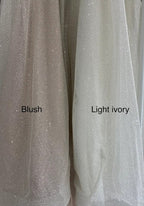 Shiny Sequins Spaghetti Straps A Line Wedding Dress Radiant Sparkle