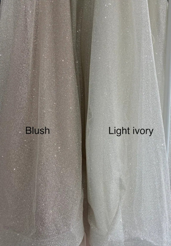 Shiny Sequins Spaghetti Straps A Line Wedding Dress Radiant Sparkle
