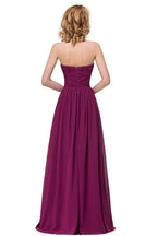Sexy A-Linien bodenlange Herzausschnitt Rüschchen Chiffon Brautjungfernkleider