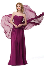Sexy A-Linien bodenlange Herzausschnitt Rüschchen Chiffon Brautjungfernkleider