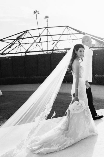Abiti da sposa sirena senza spalline con scollo a cuore e pizzo