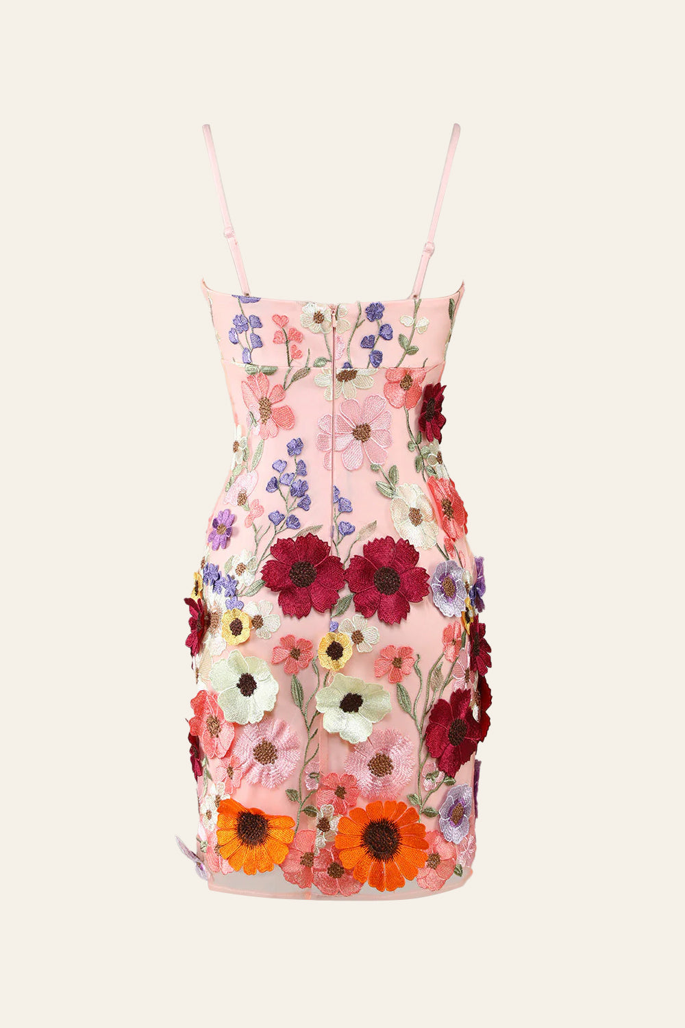 Vestido de Regresso a Casa com Alças Finas e Flor 3D