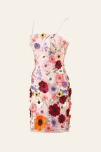 Vestido de Regresso a Casa com Alças Finas e Flor 3D