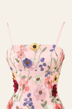 Vestido de Regresso a Casa com Alças Finas e Flor 3D