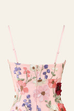Vestido de Regresso a Casa com Alças Finas e Flor 3D