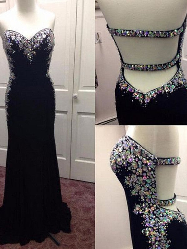 Robe de bal sans manches en spandex à paillettes, coupe fourreau/colonne, style chérie