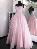 Shiny Long A-line Sequins Backless Prom Formal Graduation Evening Dresses