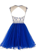 Vestidos cortos de tul con cuentas para el regreso a casa y el baile de graduación