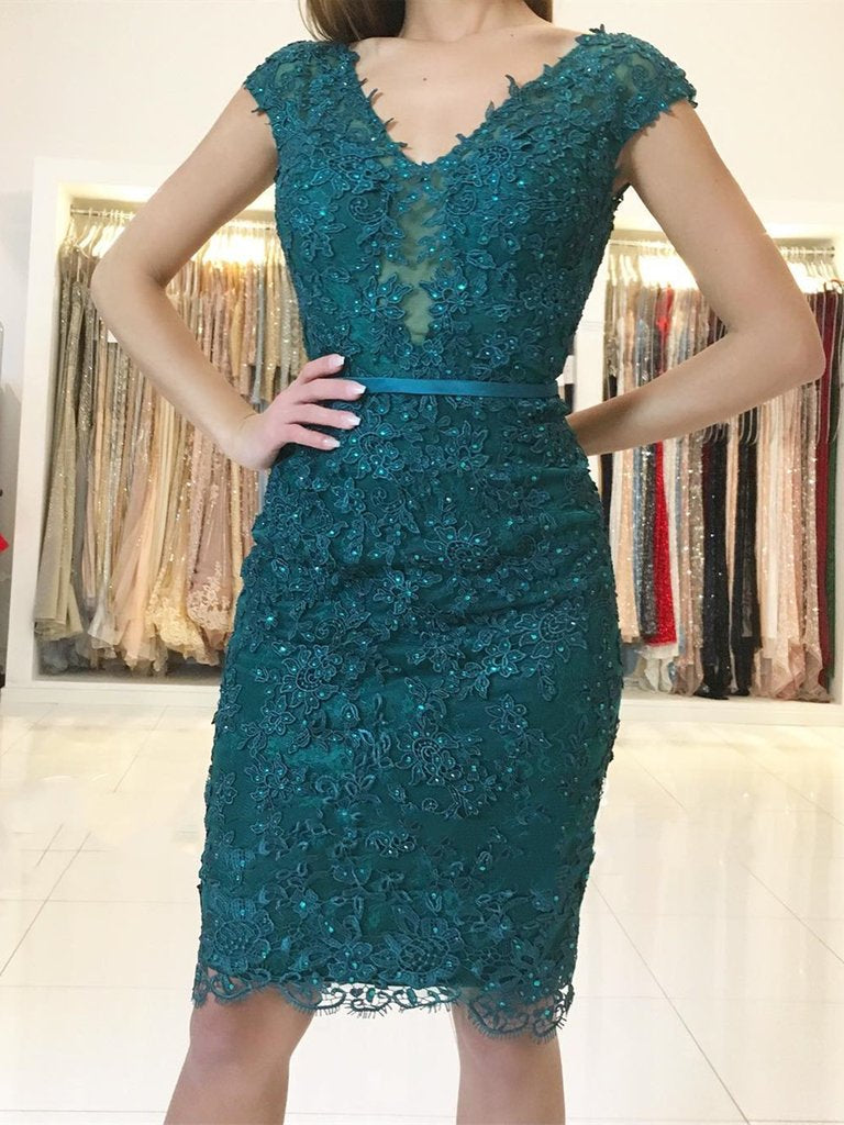 Robes courtes de bal à décolleté en V, en tulle et dentelle, dos nu, pour soirées formelles et retours à la maison
