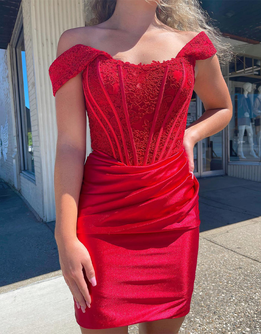 Etuikleid mit schulterfreiem Korsett und Homecoming-Kleid