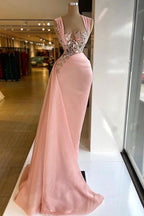 Robe de bal simple longue sirène à larges bretelles avec volants en cristal en mousseline