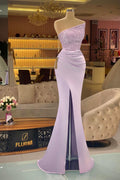 Robe de bal sirène fendue simple sans manches ornée de paillettes