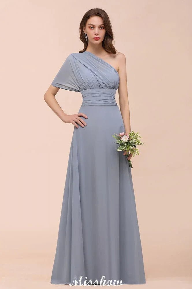 Ärmelloses A-Linien-Kleid für Brautjungfern, bodenlanges festliches Kleid