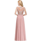 Robe de soirée longue au sol sans manches, coupe trapèze, col rond, ornée de perles, robe de fête