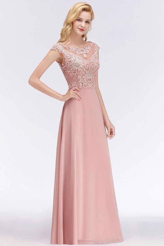 Robe de soirée longue au sol sans manches, coupe trapèze, col rond, ornée de perles, robe de fête
