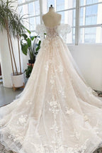 Vestido de Noiva Comprido até ao Chão, Sem Mangas, de Jardim, Sem Alças, em Tule e Renda com Apliques