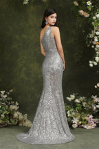 Sparkly One Shoulder Sequins Mermaid Floor-length Bridesmaid/Prom Dress With Side Slit