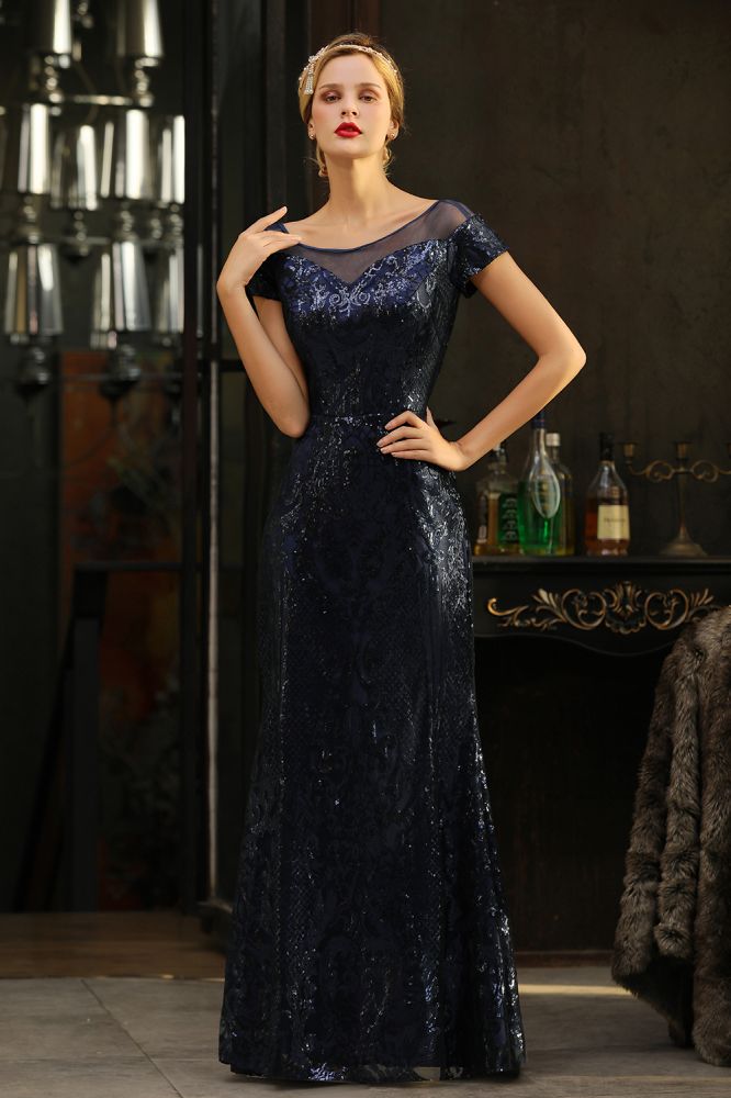 Robe de fête sirène à paillettes scintillantes Robe de bal vintage des années 20 longue jusqu'au sol