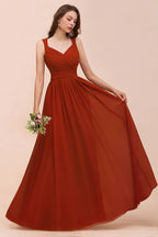 Strap Slim Floor Length Evening Dress for Bride Bridesmaid Dress