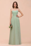 Trägerloses Chiffon-Abendkleid für Brautjungfern Elegantes langes Kleid für die Trauzeugin