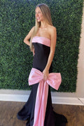 Darlene | Strapless Mermaid Sheath Long Prom Dress with Side Bow