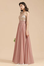 Stylish One Shoulder Sequins Chiffon Evening Party Dress Prom Dress