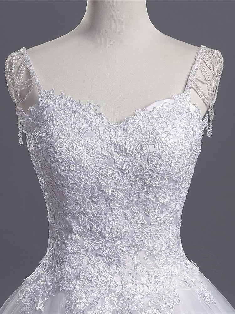 sweetheart beading appliques Wedding Dress New Arrival tulle pleated Bridal Wears