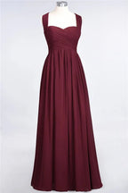 Sweetheart Bungurdy Tiered Lace Prom Dresses | Simple Cap Sleeves A-Line Evening Dresses