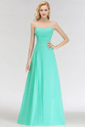 Sweetheart Strapless Floor Length Ruffles Top Bridesmaid Dress