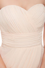 Herzausschnitt Trägerlos Rüschen Chiffon A-Linie Kurzes Homecoming-Kleid