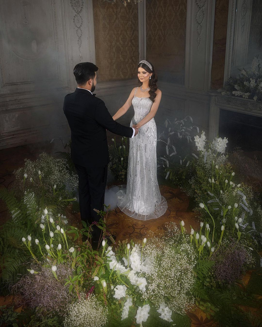 Vestido de Noiva Comprido até ao Chão, com Alças Finas Quadradas, Sem Mangas, Estilo Sereia, em Renda, na Moda