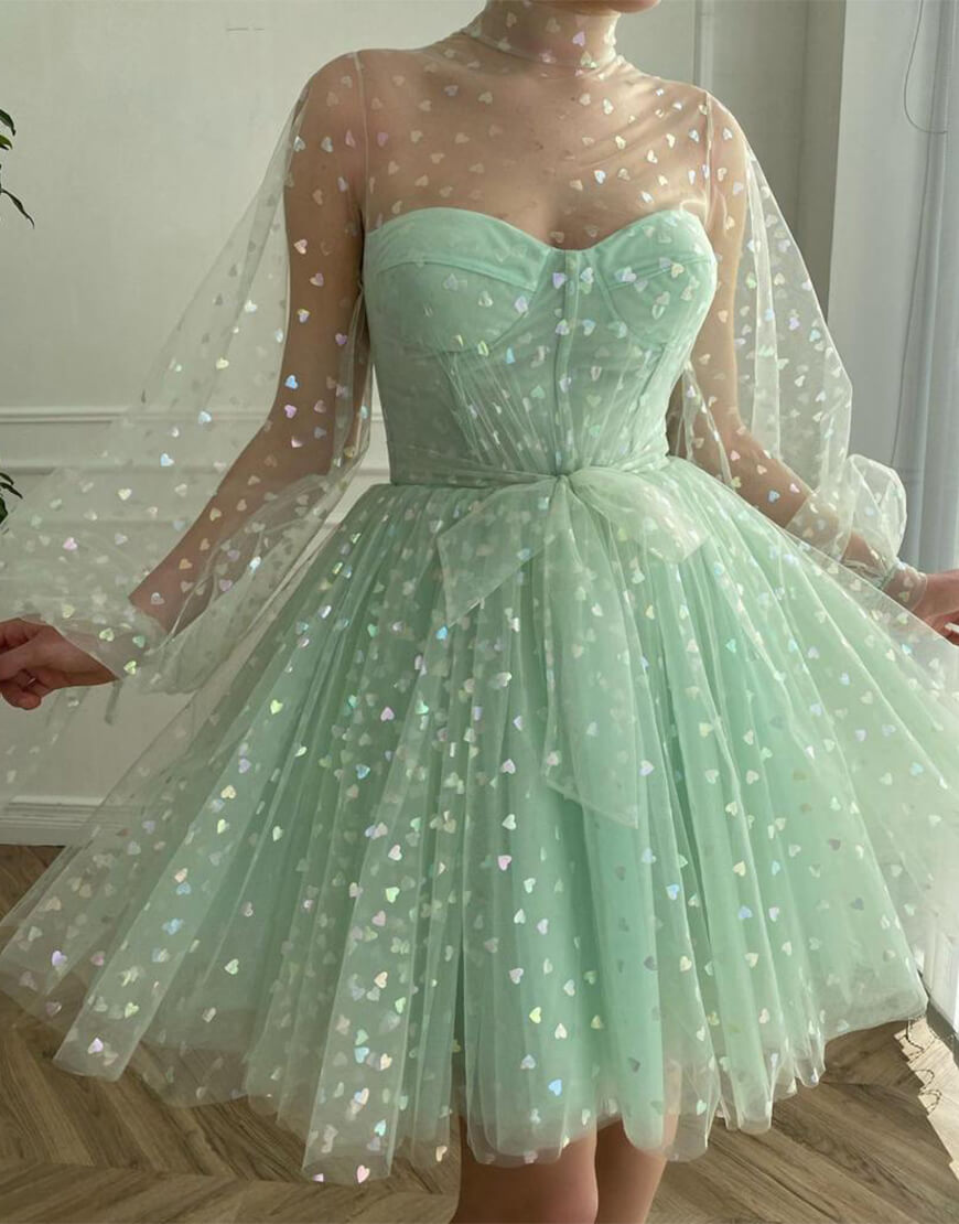 Gemma | Vestido de Regresso a Casa com Corpete em Linha A e Mangas
