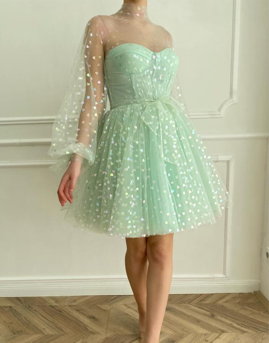 Gemma | Vestido de Regresso a Casa com Corpete em Linha A e Mangas