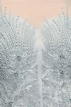 Two-piece Floor Length Appliqued Chiffon Prom Dresses